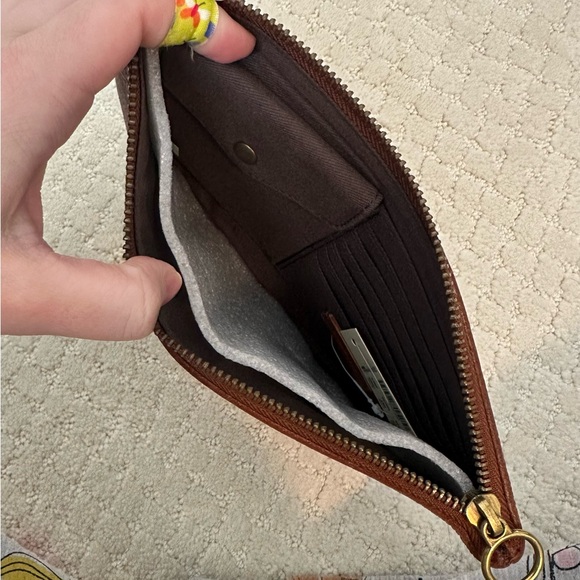 NEW Madewell The Leather Pouch Clutch in English Saddle - Picture 2 of 4